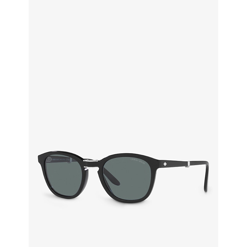 Shop Giorgio Armani Women's Black Ar8170 Square-frame Sunglasses