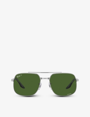 Ray Ban Ray-ban Womens Silver Rb3699 Polarized Polished-metal Sunglasses In Silver