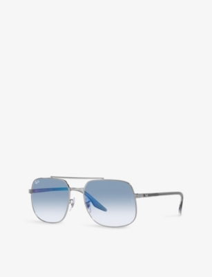 Ray Ban Ray-ban Womens Grey Rb3699 Polarised Polished-metal Sunglasses In Grey