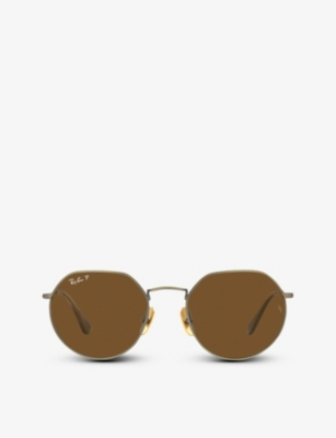 RAY-BAN: RB8165 round-frame crystal and titanium sunglasses
