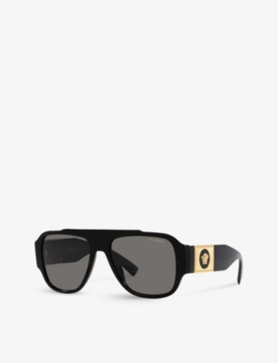 Shop Versace Women's Black Ve4436u Pillow-frame Acetate Sunglasses