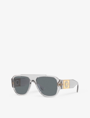 Shop Versace Women's Grey Ve4436u Pillow-frame Acetate Sunglasses