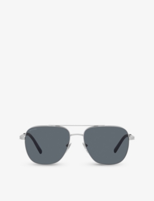 BVLGARI: BV5059 pilot-frame metal sunglasses