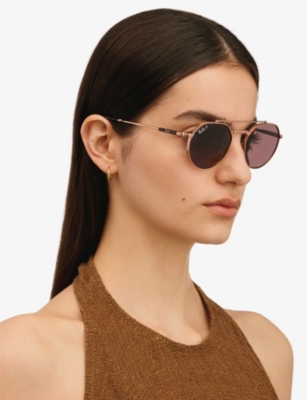 Ray Ban Ray-ban Womens Gold Rb8265 Jack Ii Aviator-frame Titanium Sunglasses In Gold