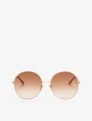 Chloé Chloe Womens Gold Ch0112s Round-frame Metal Sunglasses