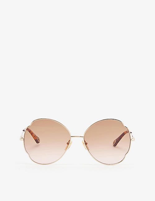 CHLOE: CH0093S oval-frame metal sunglasses