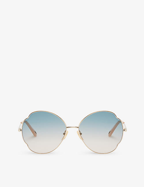 CHLOE: CH0093S oval-frame metal sunglasses