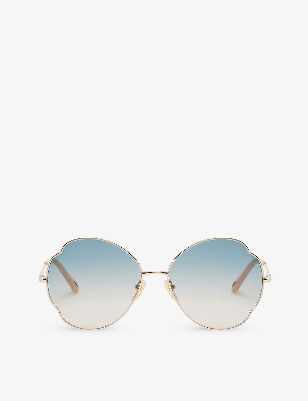 Chloé Chloe Womens Gold Ch0093s Oval-frame Metal Sunglasses