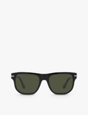 Shop Persol Women's Black Po3306s Pillow-frame Acetate Sunglasses