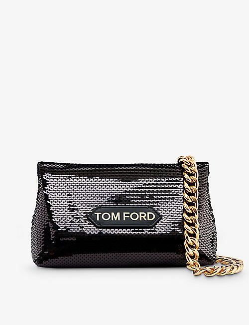 TOM FORD: Label sequin-embellished clutch bag