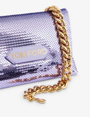 Tom Ford Womens Hyacinth Label Sequin-embellished Clutch Bag | ModeSens