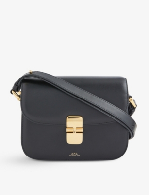 APC - Grace brand-foiled leather cross-body bag | Selfridges.com