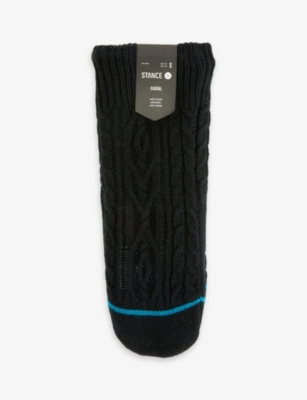 STANCE STANCE WOMENS BLACK LOGO-EMBROIDERED KNITTED SOCKS,60078446