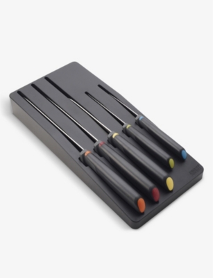 JOSEPH JOSEPH: Elevate stainless-steel five-piece knife set and in-drawer tray
