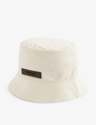 Essentials Brand Badge Cotton-blend Bucket Hat In Egg Shell