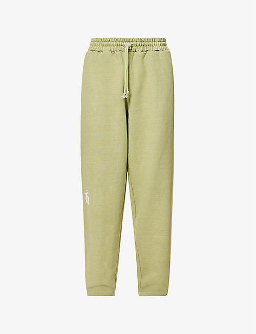 HOODFELLAS: Logo-embroidered straight-leg mid-rise cotton-jersey jogging bottoms
