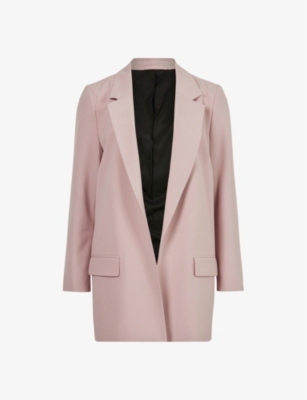Allsaints Womens Aleida Open-front Stretch-woven Blazer Mauve Chalk Pi In Pale Orchid Pi