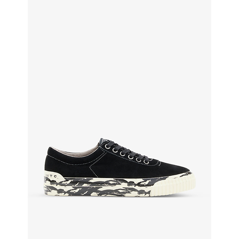 ALLSAINTS KNOX LOGO-STAMP LOW-TOP SUEDE TRAINERS,60091391
