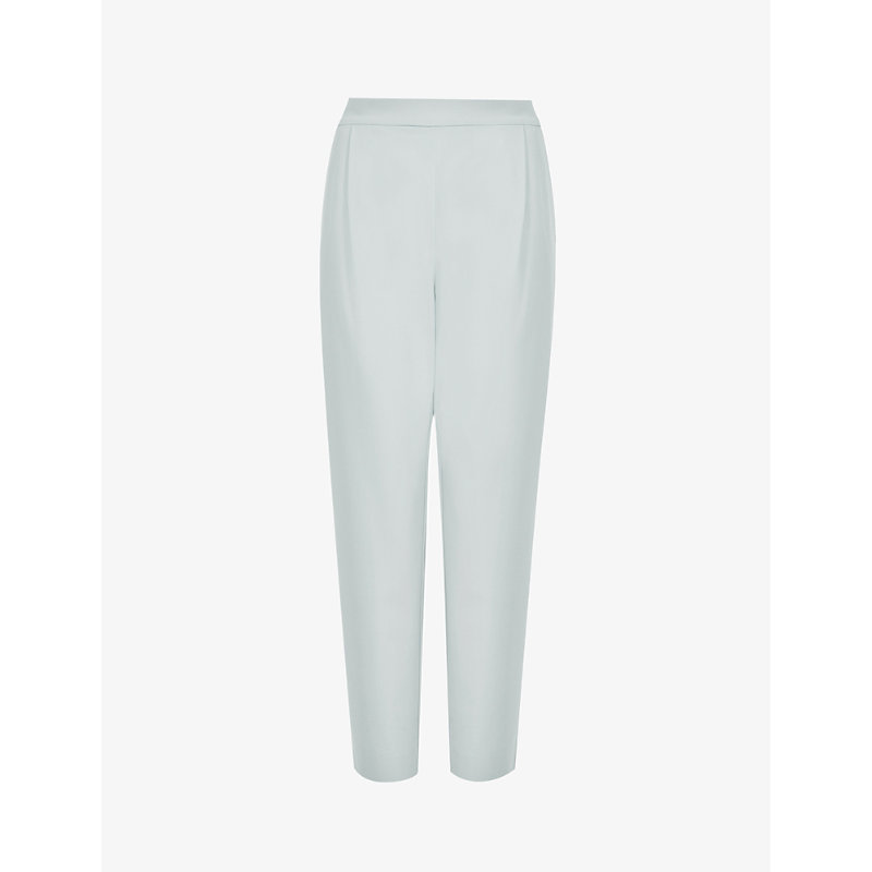 Allsaints Womens Iced Blue Aleida Tapered Mid-rise Stretch-woven Trousers