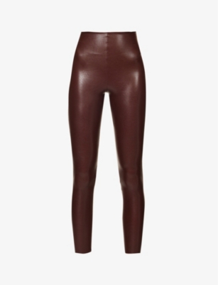 Perfect Control Oxblood Faux-Leather Leggings