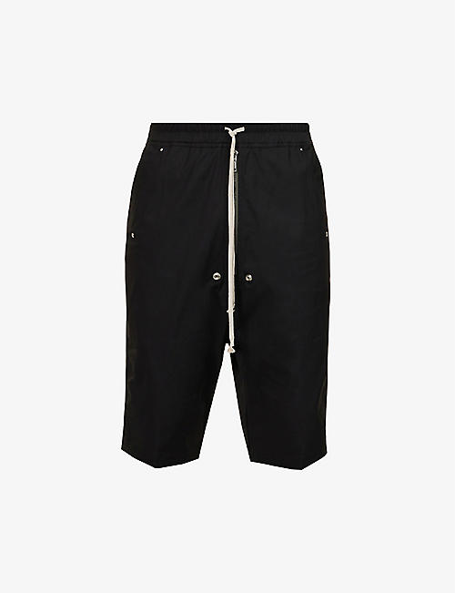 RICK OWENS: Bela elasticated-waistband relaxed-fit stretch-cotton shorts