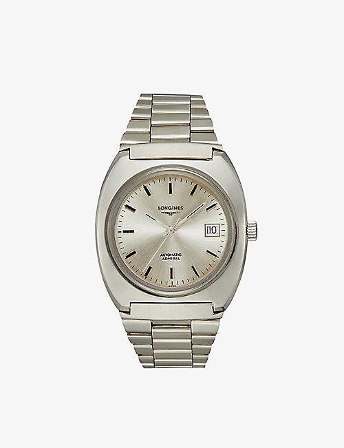 RESELFRIDGES WATCHES: Pre-loved Longines Jumbo Admiral stainless-steel automatic watch