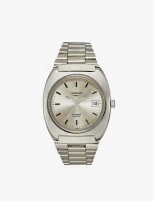 Reselfridges Watches Pre-loved Longines Jumbo Admiral Stainless-steel Automatic Watch In Silver