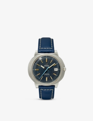 Reselfridges Watches Pre-loved Omega Geneve Dynamic Stainless-steel Automatic Watch In Blue Silver