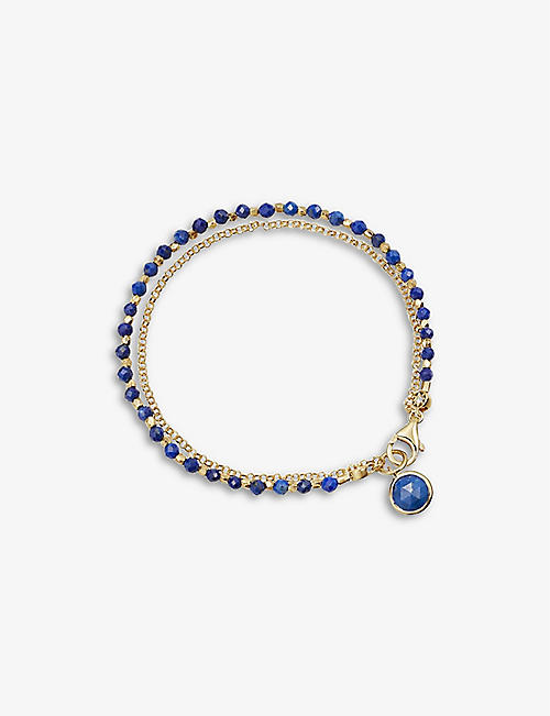 ASTLEY CLARKE: Biography lapis and 18ct yellow-gold plated sterling silver bracelet
