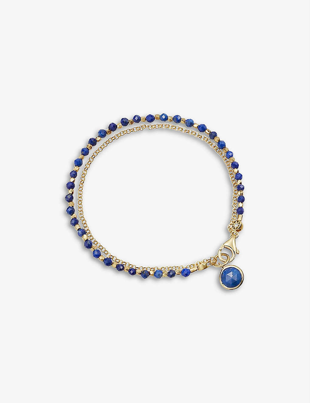 ASTLEY CLARKE ASTLEY CLARKE WOMENS YELLOW GOLD VERMEIL BIOGRAPHY LAPIS AND 18CT YELLOW-GOLD PLATED STERLING SILVER,60106088