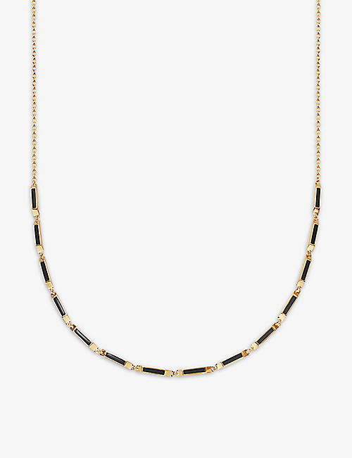 ASTLEY CLARKE: AuBar 18ct yellow gold-plated vermeil sterling-silver and enamel chain necklace