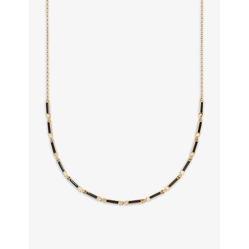 Astley Clarke Aubar 18ct Yellow Gold-plated Vermeil Sterling-silver And Enamel Chain Necklace In Yellow Gold Vermeil