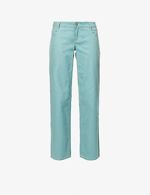 MIAOU: Atlas straight-leg mid-rise cotton-blend trousers