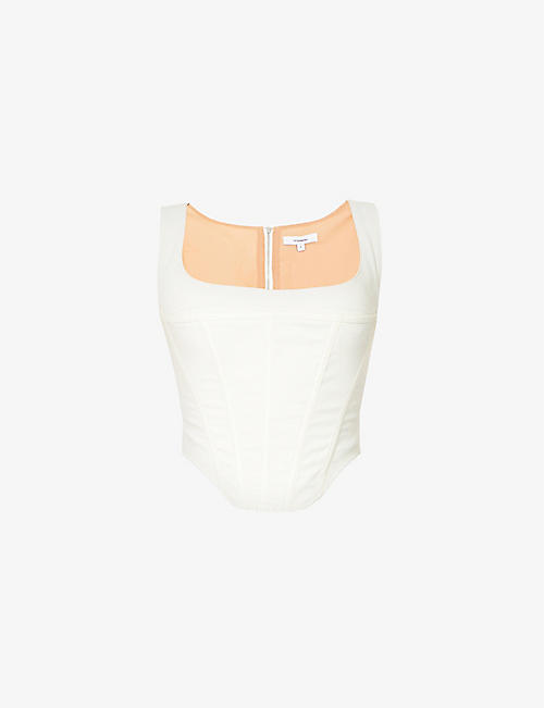MIAOU: Campbell textured cotton-blend corset top