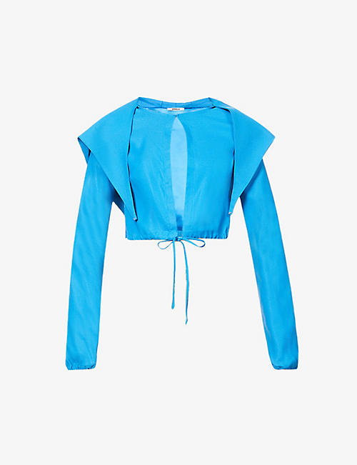 SUPRIYA LELE: Cut-out drawstring-waist relaxed-fit stretch-woven jacket