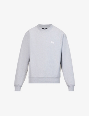 Logo-embroidered dropped-shoulder cotton-jersey sweatshirt
