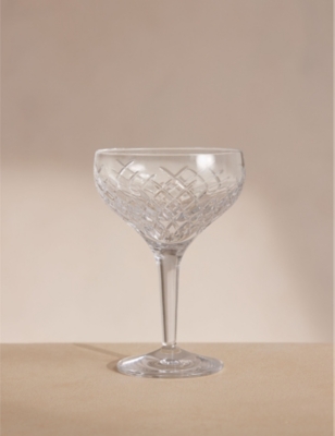 Soho Home Barwell Diamond-cut Crystal Champagne Coupe Glasses Set Of Four