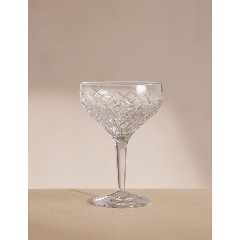 Shop Soho Home Barwell Diamond-cut Crystal Champagne Coupe Glasses Set Of Four