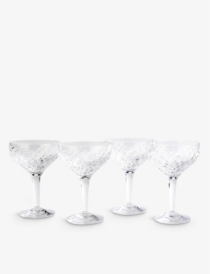 SOHO HOME Barwell Set of Four Crystal Coupe Glasses for Men