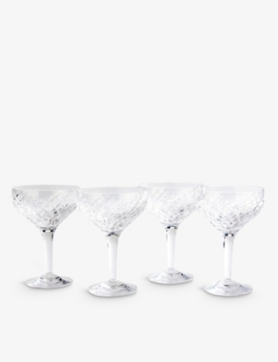 Barwell Cut Crystal Champagne Coupe, Set of Four - Soho Home