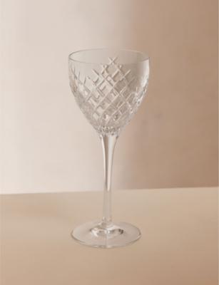 Shop Soho Home Barwell Diamond-cut Crystal Red Wine Glasses Set Of Four