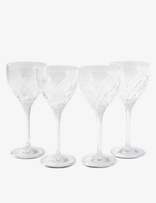 Barwell Cut Crystal Red Wine Glass, Set of Four - Soho Home