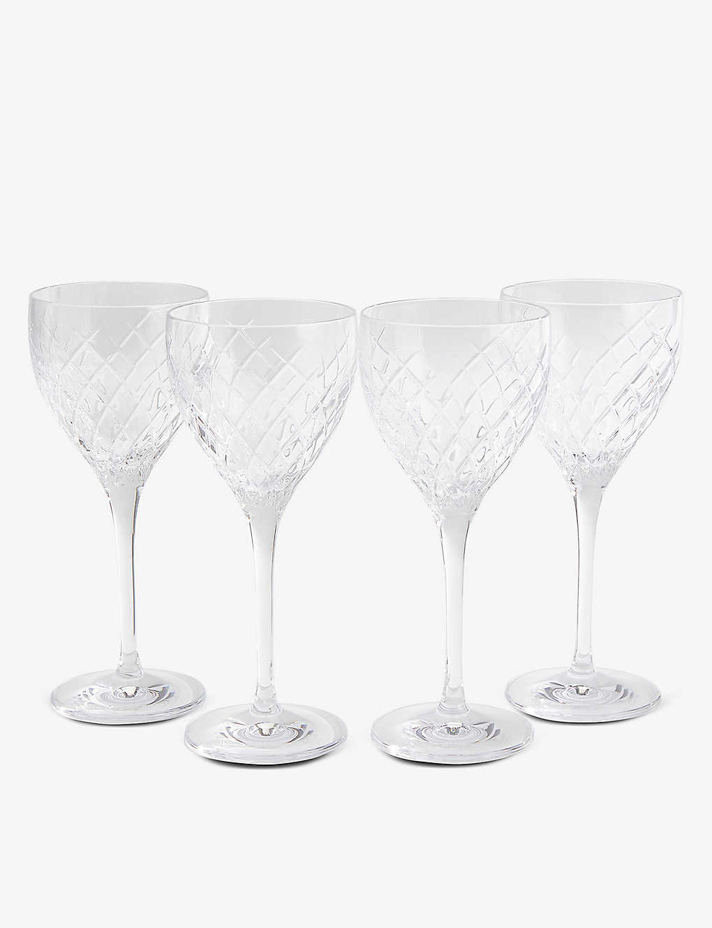 Shop Soho Home Barwell Diamond-cut Crystal Red Wine Glasses Set Of Four
