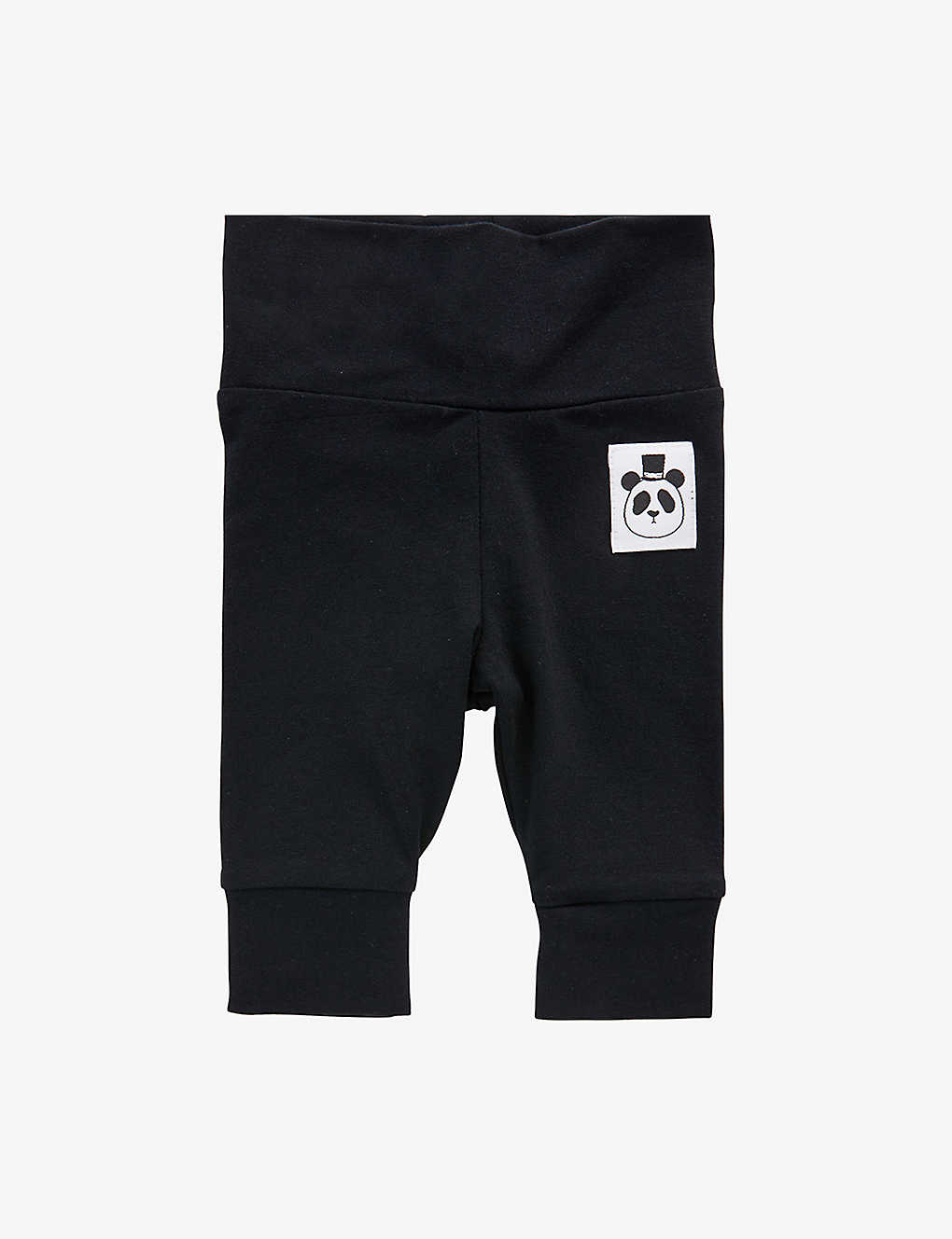 Mini Rodini Babies'  Black Brand-patch Cuffed Stretch-lyocell Leggings 0-3 Months
