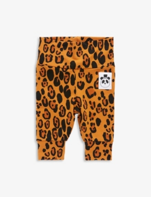 MINI RODINI: Leopard-print stretch-lyocell leggings 0-3 months