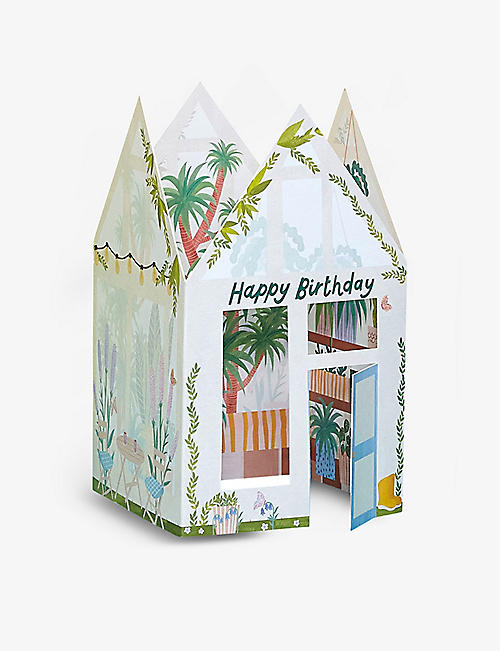 RASPBERRY BLOSSOM: Happy Birthday Greenhouse 3D fold out greeting card