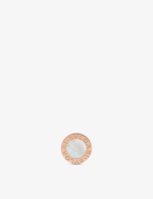 BVLGARI: Bvlgari Bvlgari 18ct rose-gold and mother of pearl single stud earring