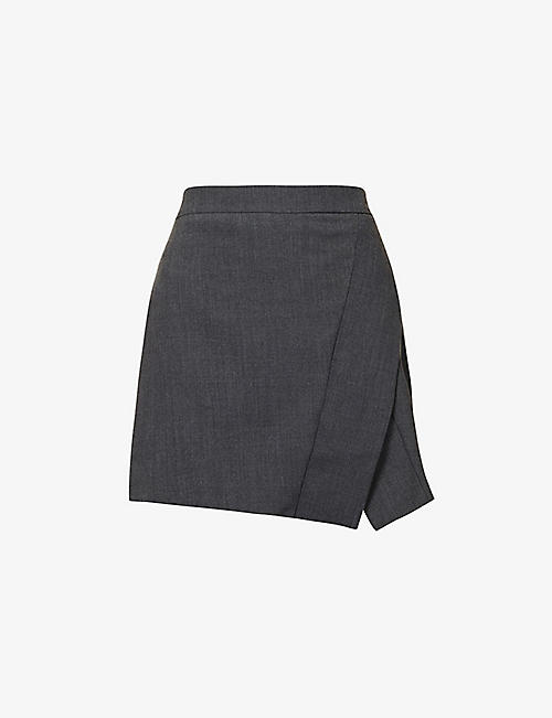 RABENS SALONER: Hilde asymmetric-hem woven mini skirt