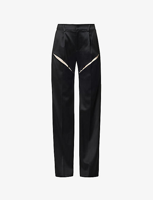 RUI: Cut-out straight-leg mid-rise wool trousers