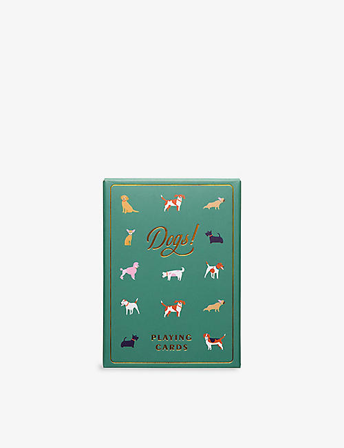 DESIGN WORKS: Dogs graphic-print playing cards 8.9cm